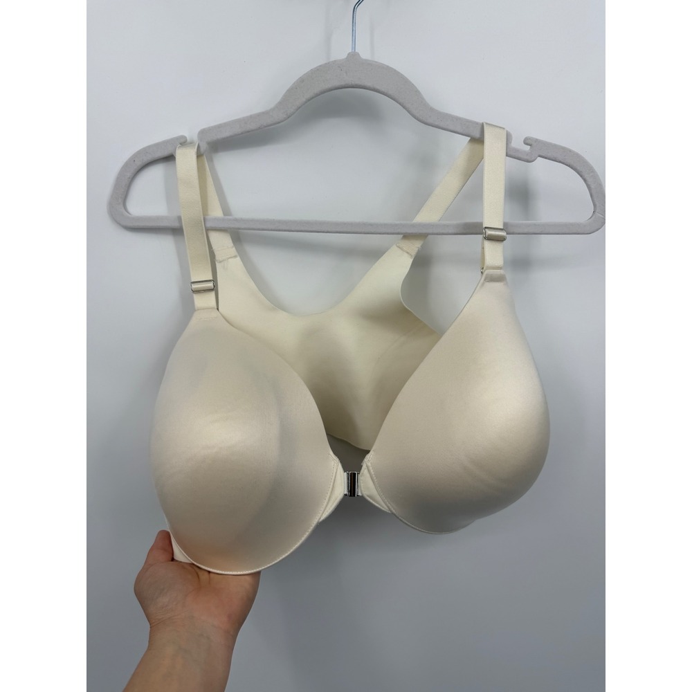 Soma Vanishing Back Full Coverage Bra Women 38G Ivory Front Close Underwire